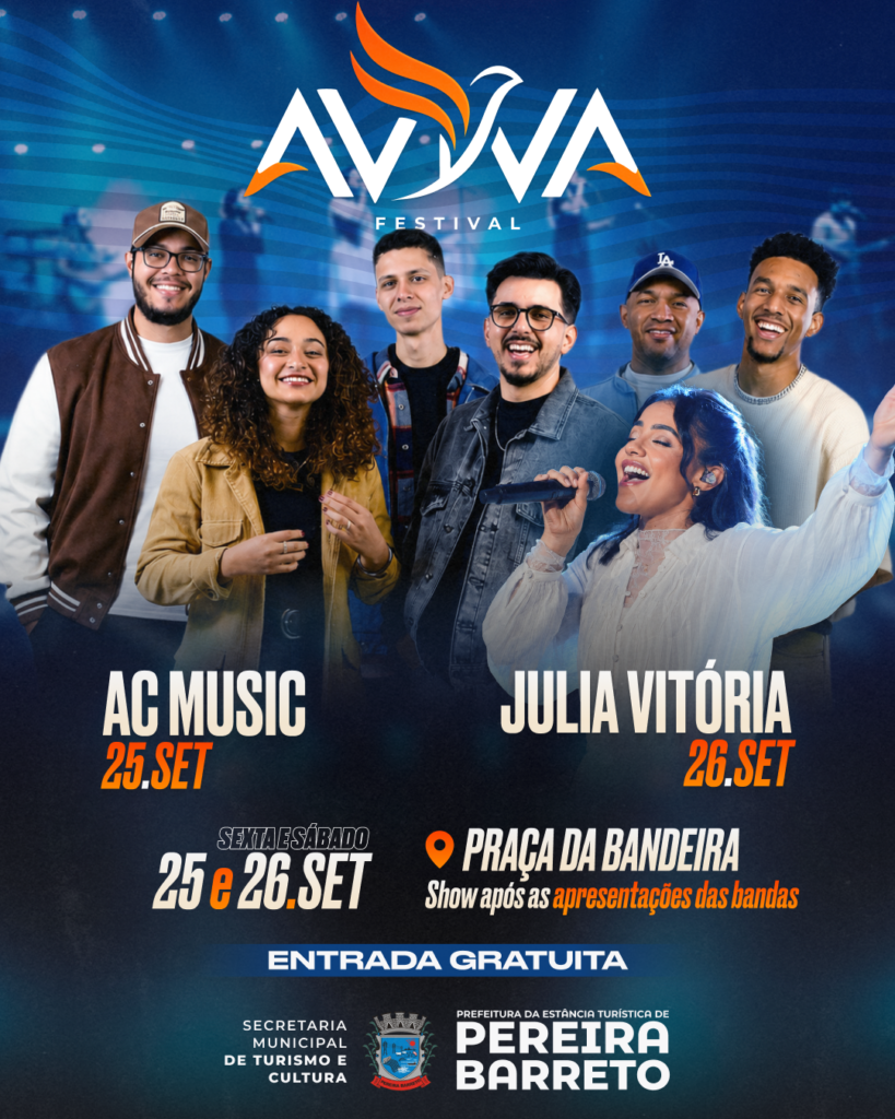Festival AVIVA leva música e entretenimento à Praça da Bandeira em Pereira Barreto